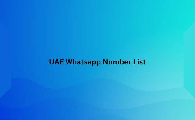 UAE Whatsapp Number List