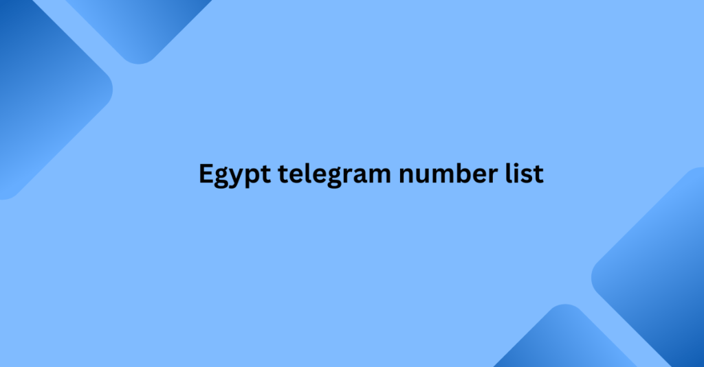 Egypt telegram number list