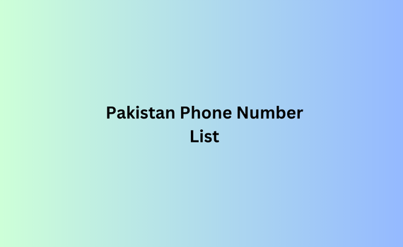 Pakistan phone number list